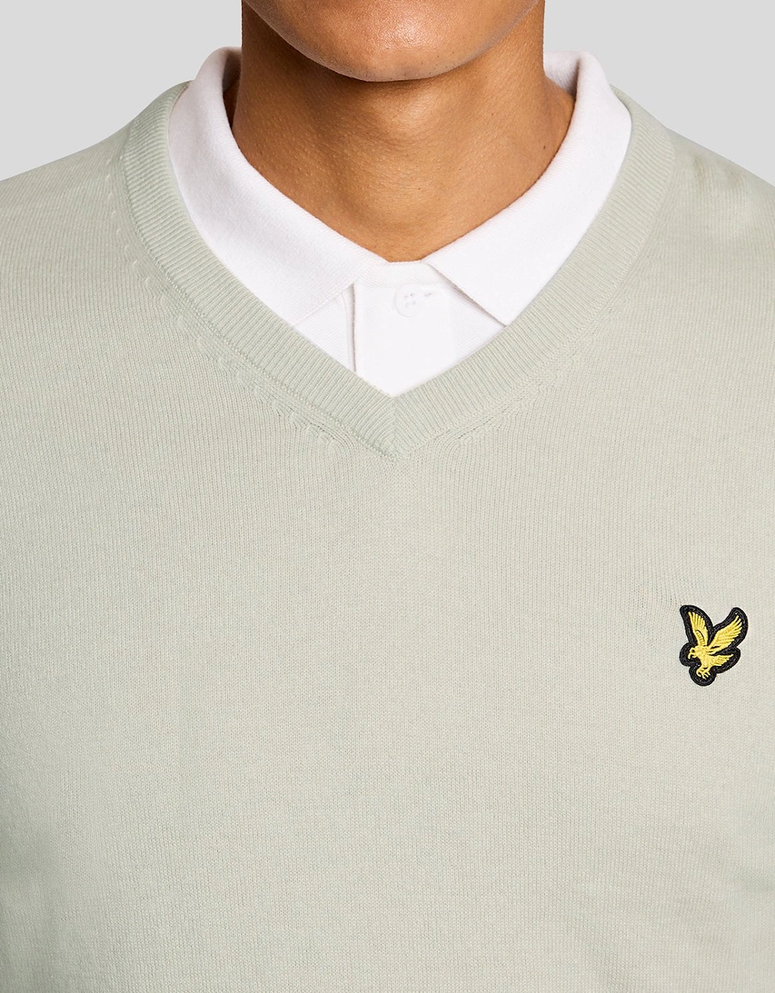 Cotton Blend V-Neck Jumper