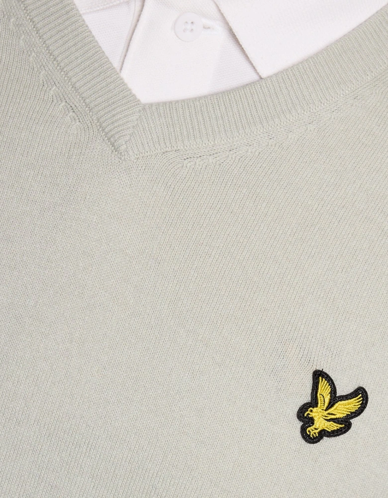 Cotton Blend V-Neck Jumper