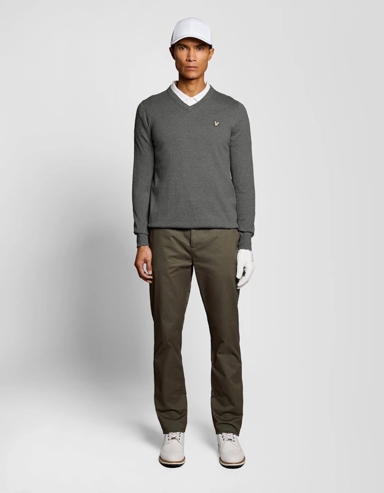 Cotton Blend V-Neck Jumper