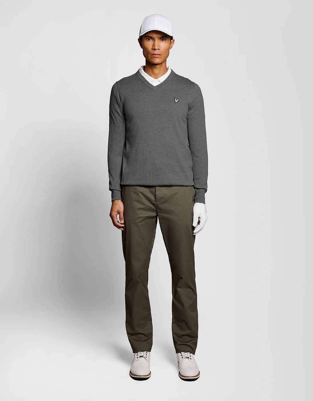 Cotton Blend V-Neck Jumper