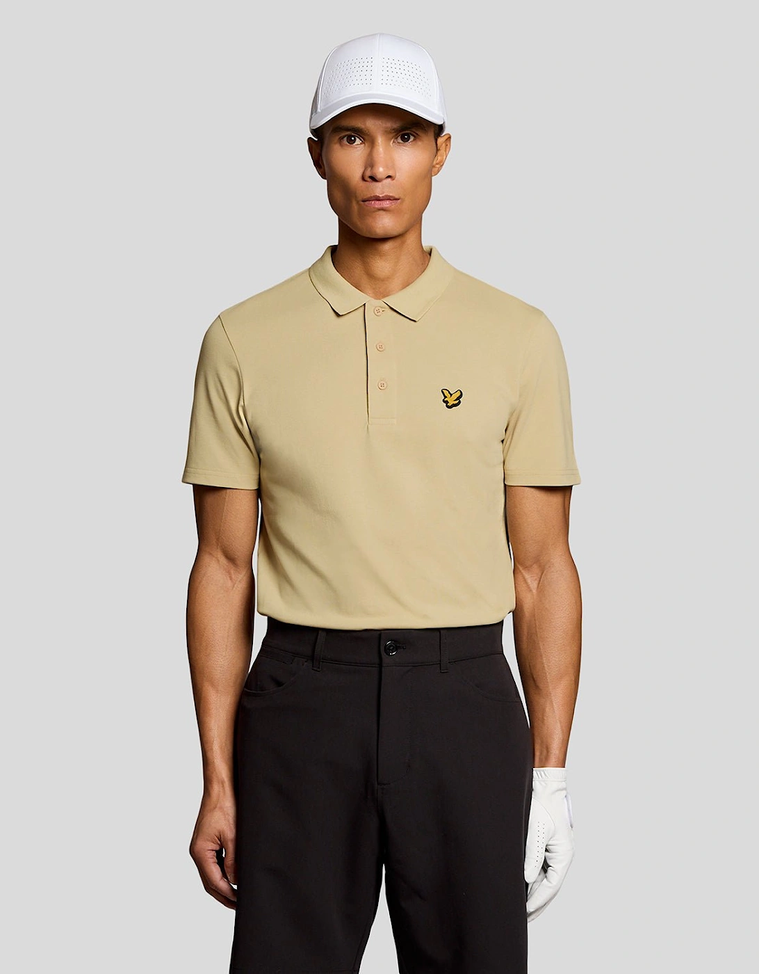 Lyle And Scott Men's Tan Technical Polo Shirt  Xl