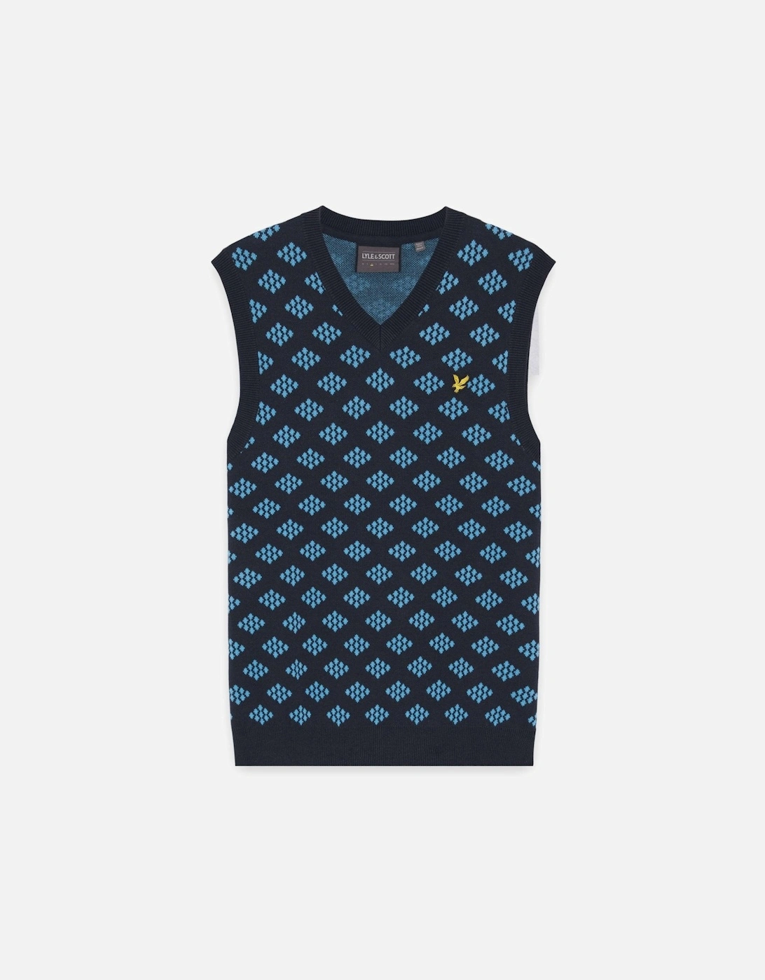 Cotton V-Neck Argyle Vest