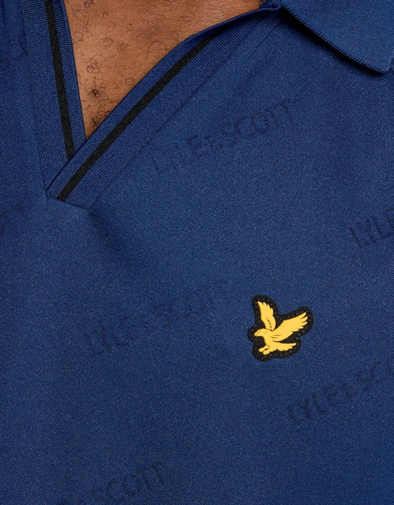 Sports Embossed Football Polo Shirt