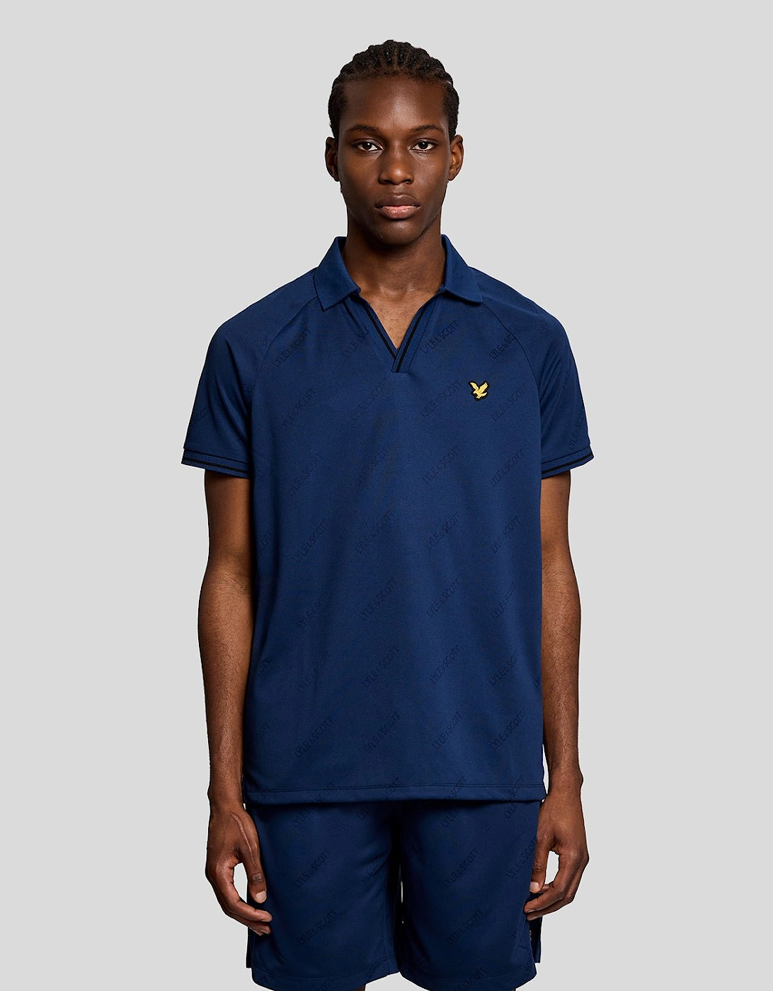 Lyle And Scott Men's Navy Sports Embossed Football Polo Shirt - : Xxl