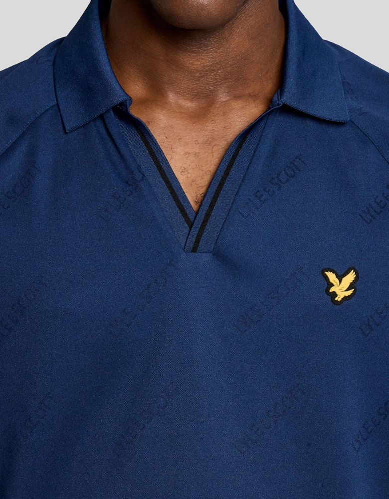 Sports Embossed Football Polo Shirt