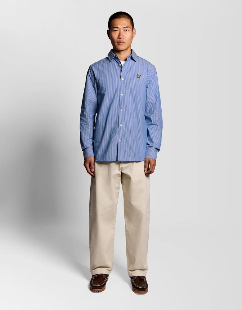 Cotton Poplin Twin Stripe Shirt
