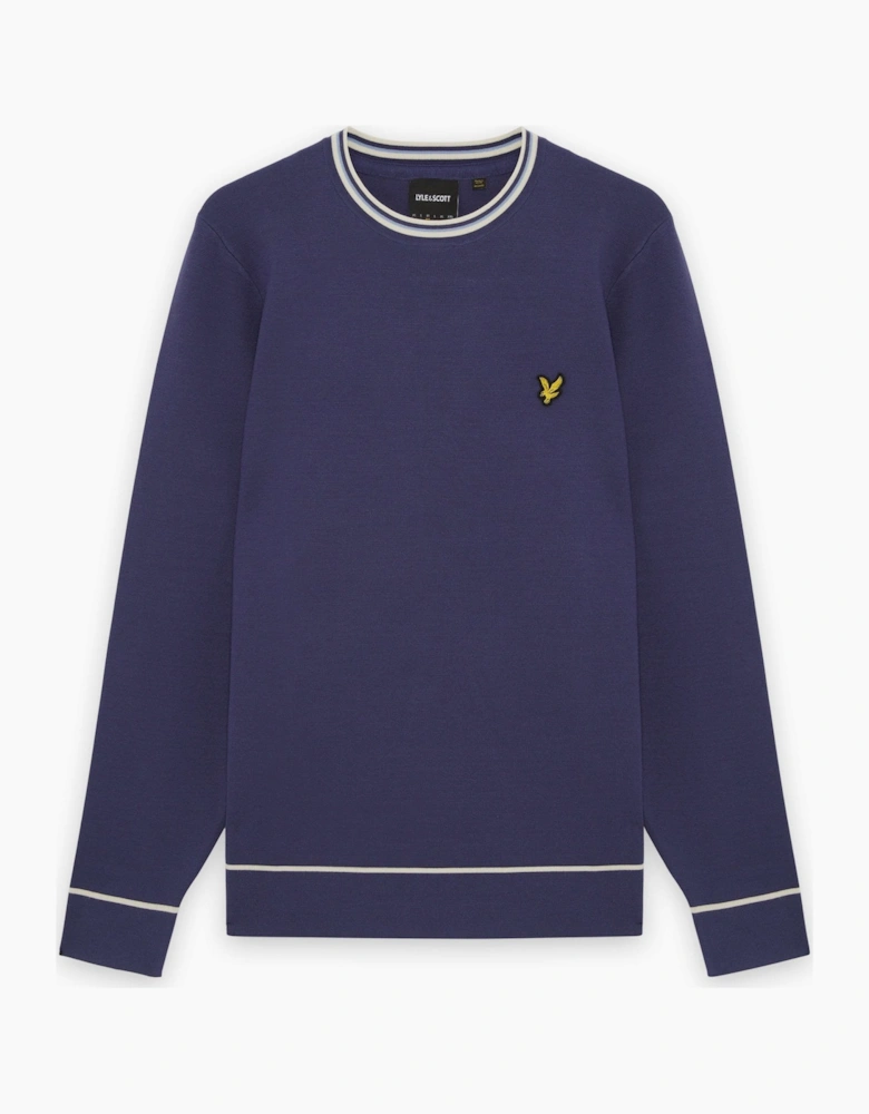 Tipped Knitted Crew Neck Jumper