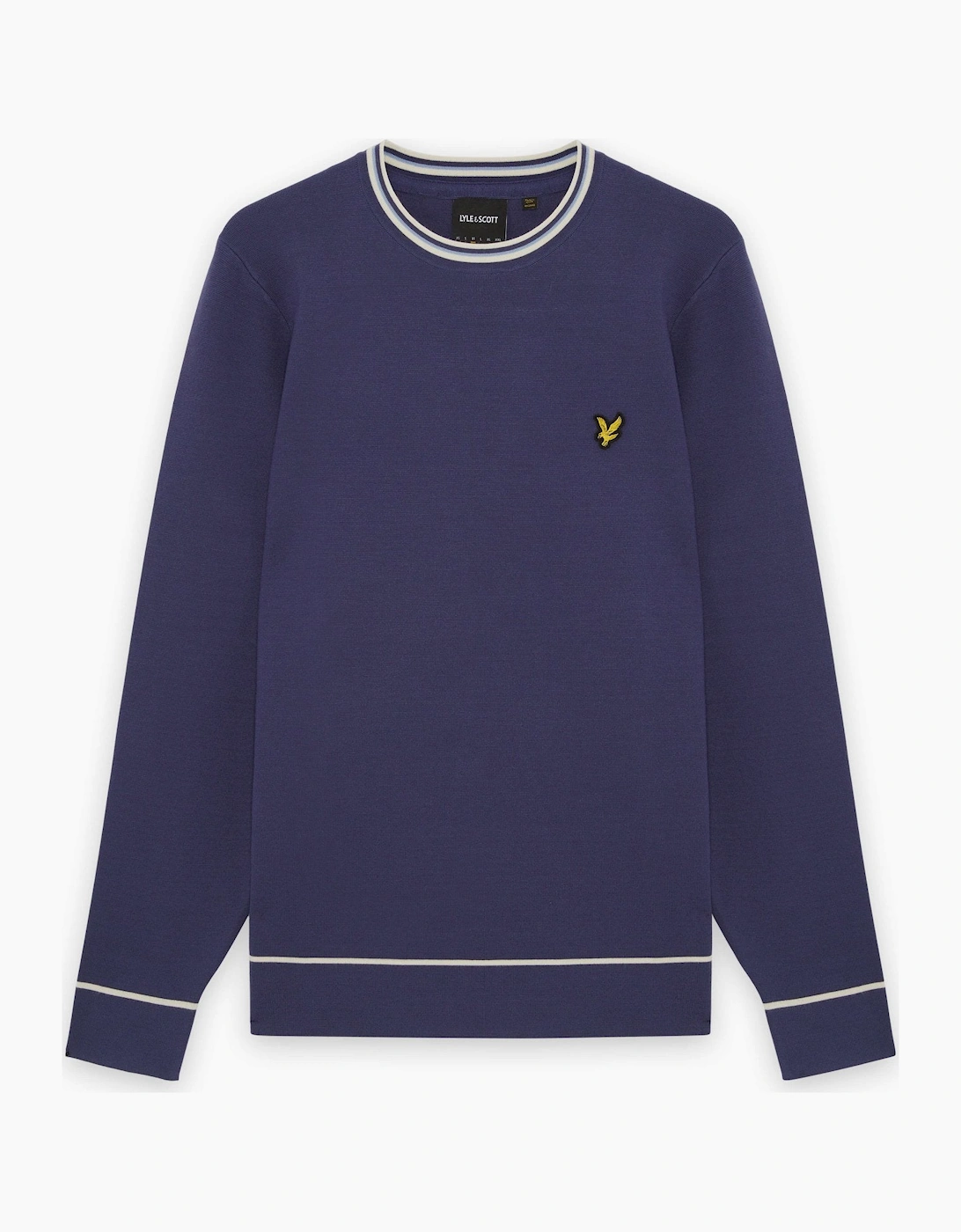 Tipped Knitted Crew Neck Jumper