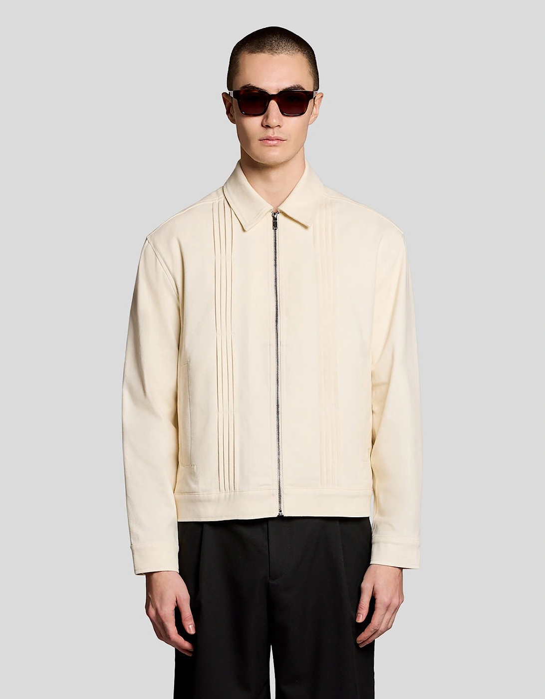 Lyle And Scott Men's Tan Pintuck Zip-Through Jacket  Regular/34 Xs