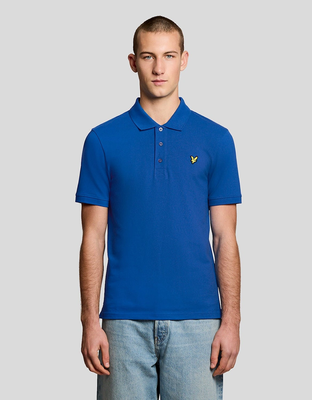 Lyle And Scott Men's Blue Cotton Polo Shirt  34 Xs