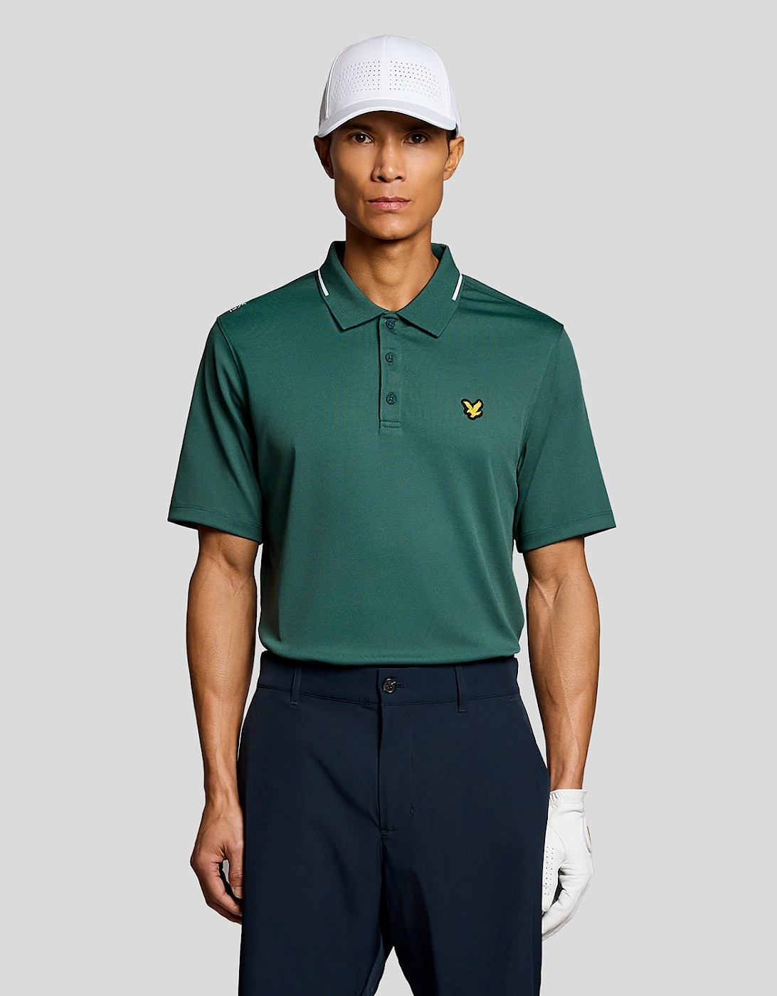 Lyle And Scott Men's Green Tipped Technical Polo Shirt  Xs