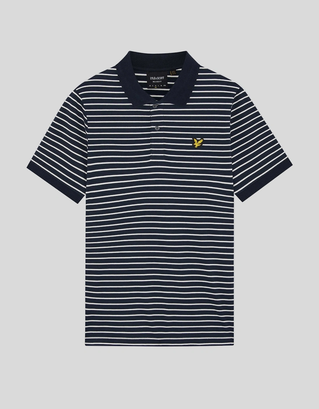 Lyle And Scott Men's White Pique Breton Polo Shirt  44/Regular 2XL