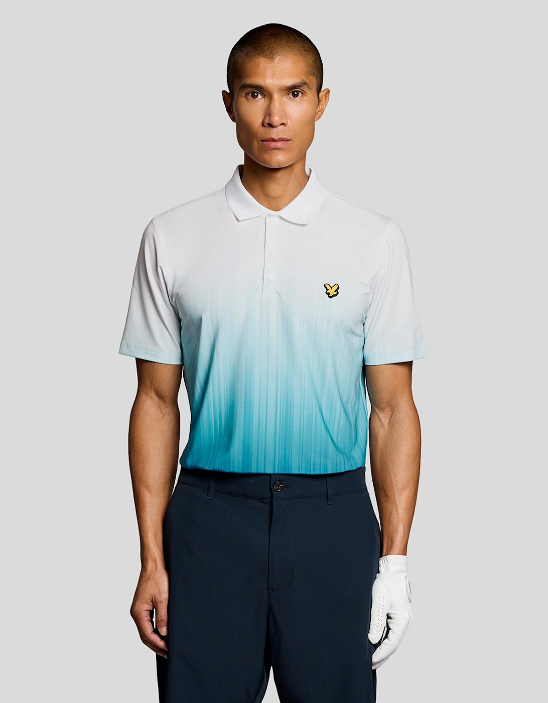 Lyle And Scott Men's Blue Gradient Polo Shirt  Xs