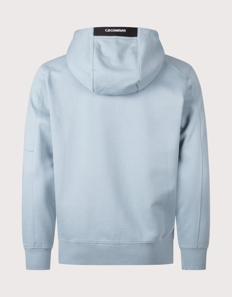 Diagonal Raised Fleece Lens Hoodie
