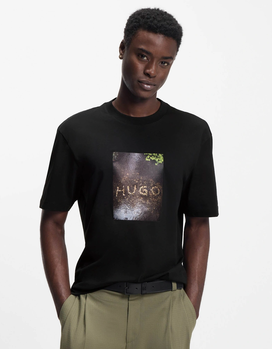 HUGO Doreston Mens Graphic T-Shirt - Black 001, 5 of 4