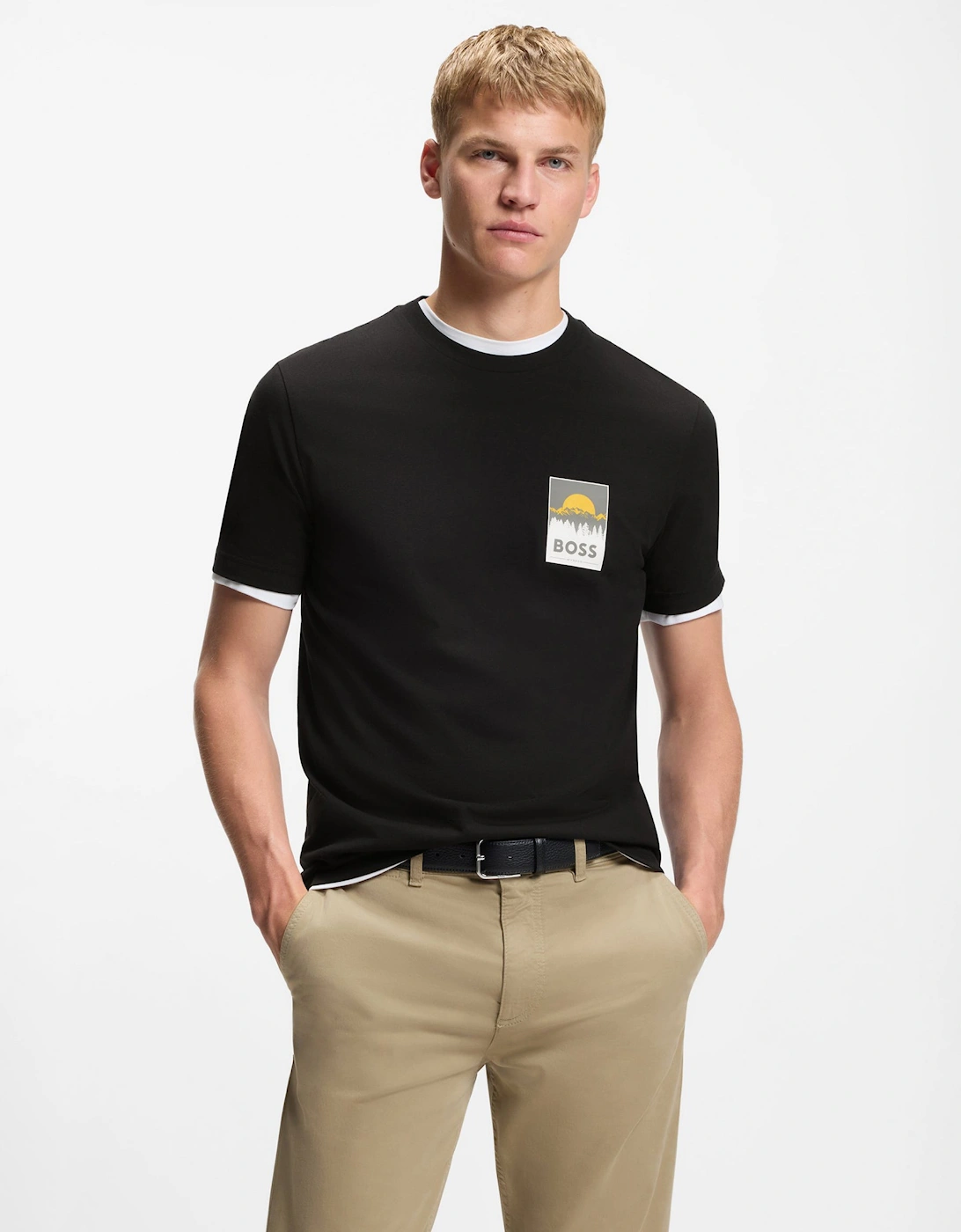 BOSS Orange TePlain Mens T-Shirt - Black 001, 5 of 4