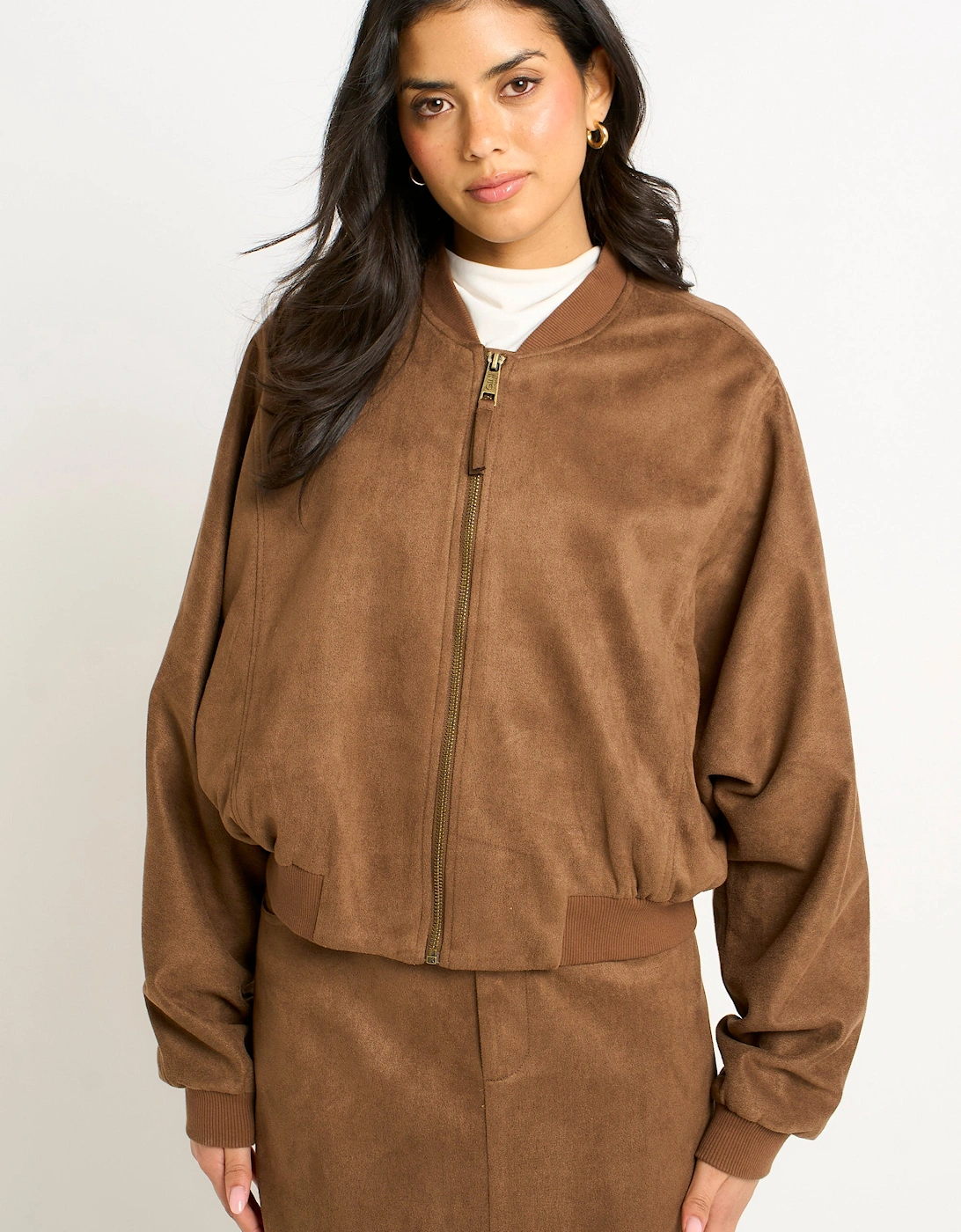 Brown Faux Suede Puff Ball Jacket, 5 of 4