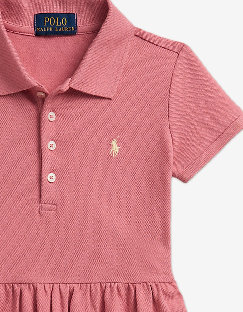 Girls Polo Waist Dress in Pink