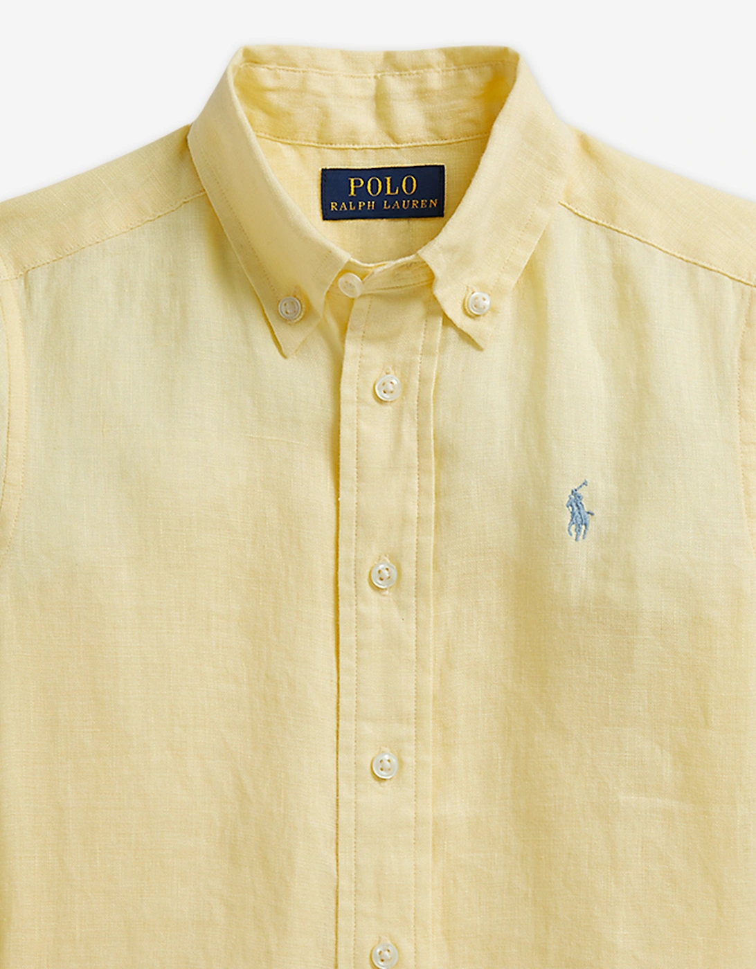 Boys Linen Logo Shirt in Yellow