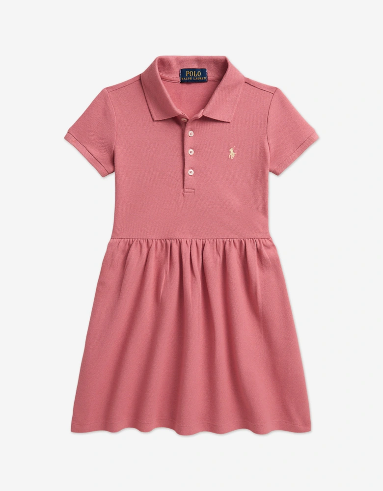 Girls Polo Waist Dress in Pink