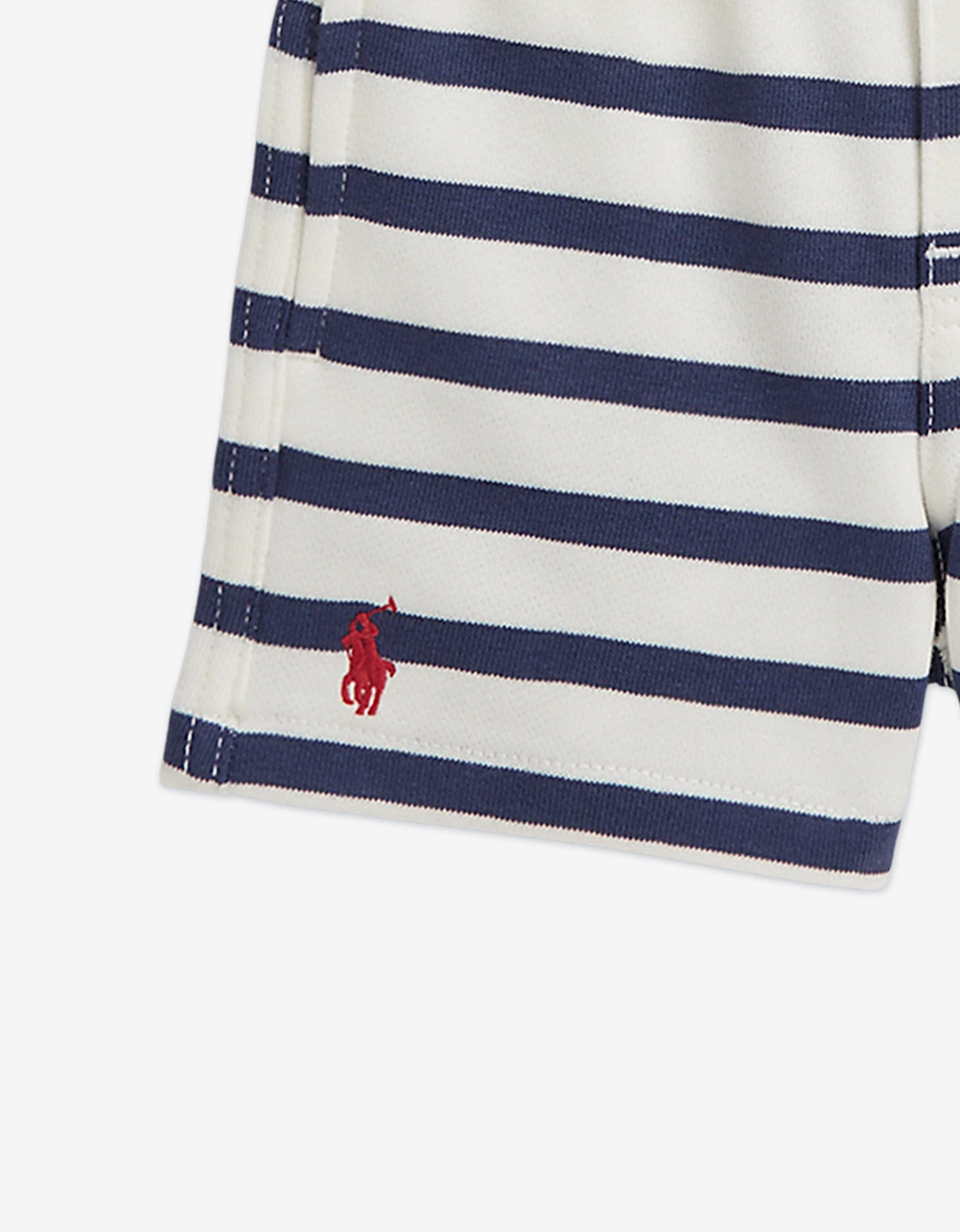 Baby Boys Striped French Terry Short Set in White