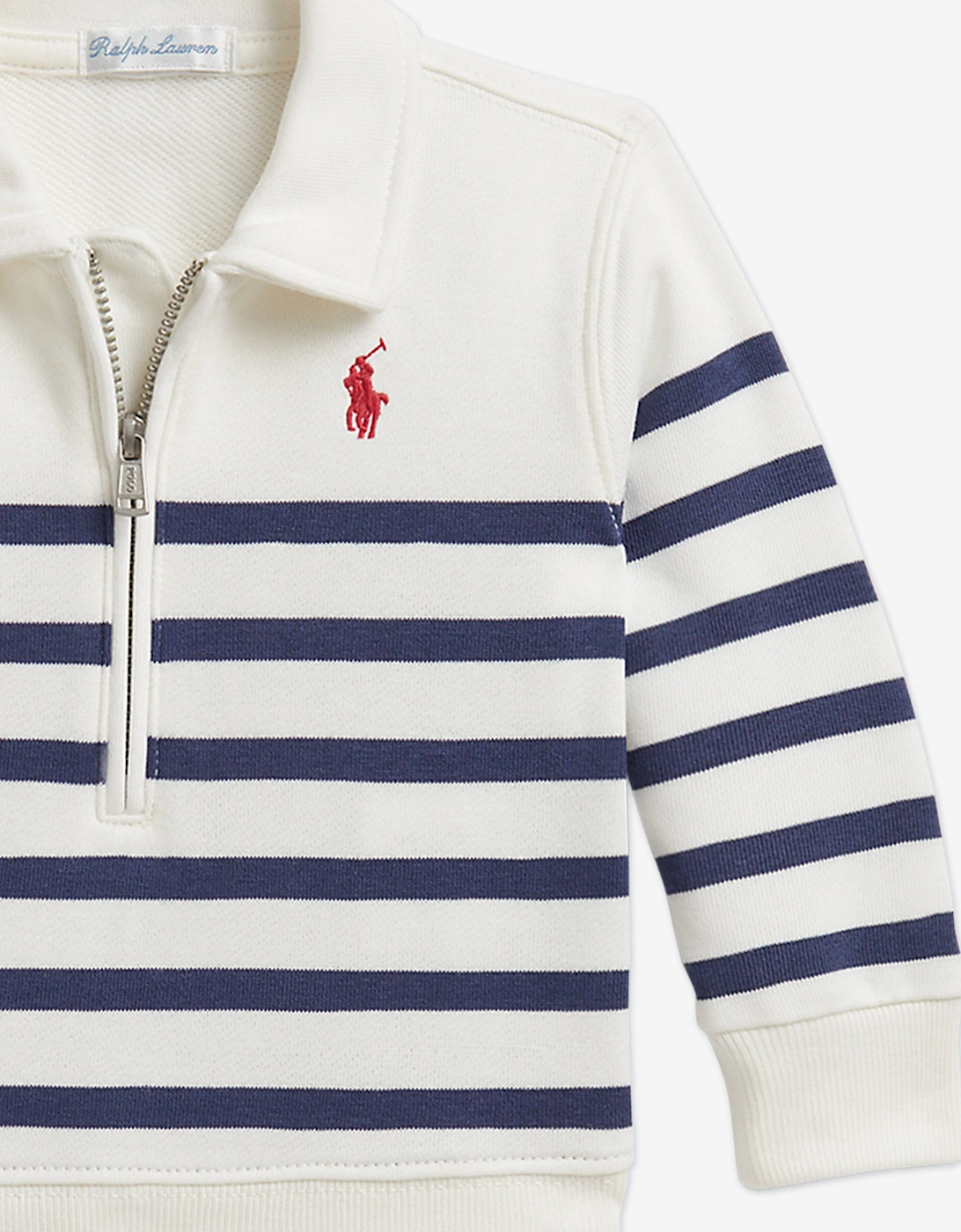 Baby Boys Striped French Terry Short Set in White