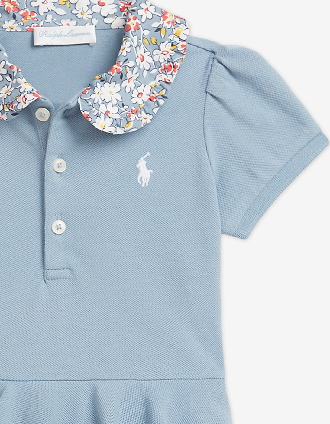 Baby Girls Peplum Romper in Blue