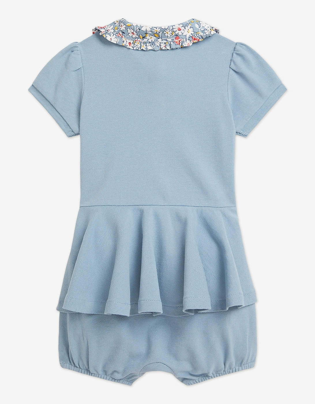 Baby Girls Peplum Romper in Blue
