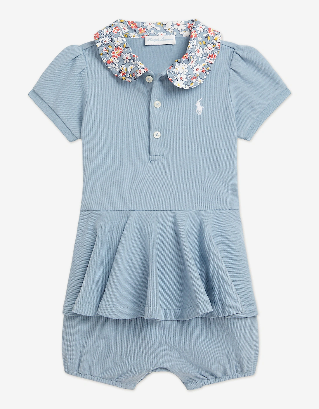 Baby Girls Peplum Romper in Blue, 5 of 4
