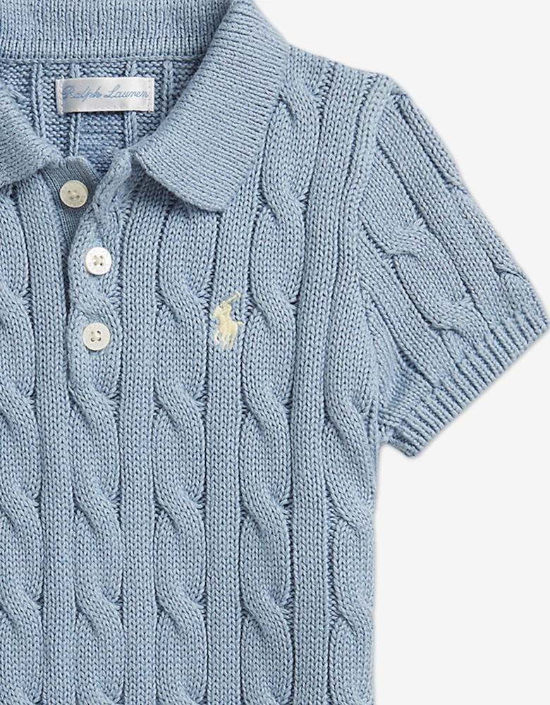 Baby Boys Logo Romper in Blue