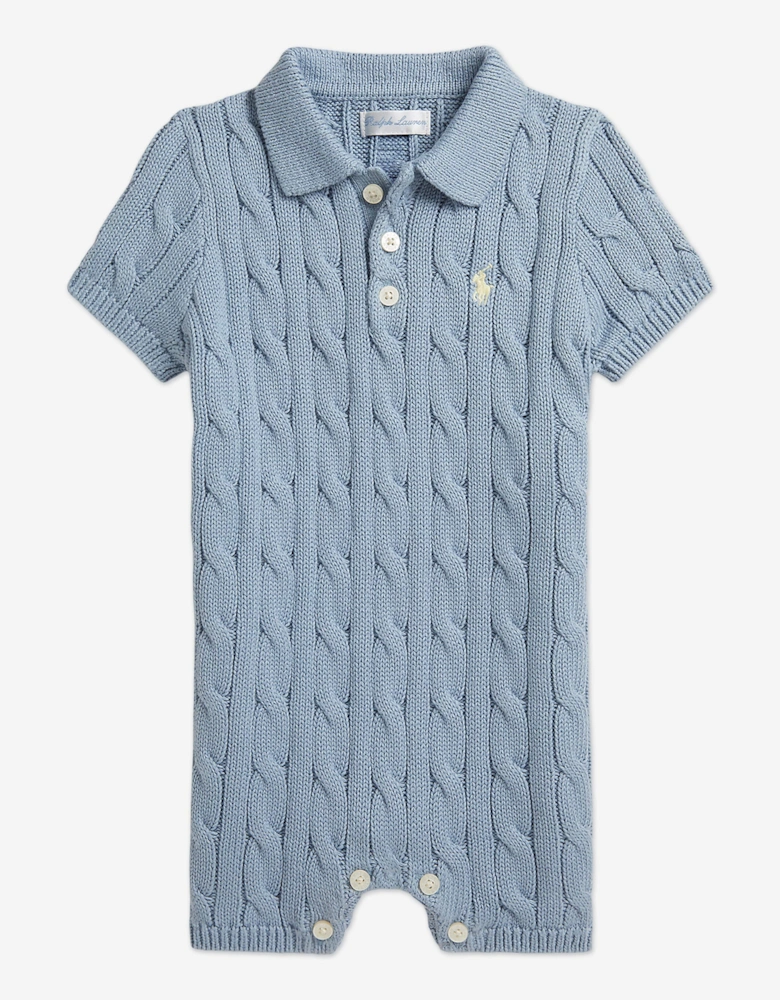 Baby Boys Logo Romper in Blue