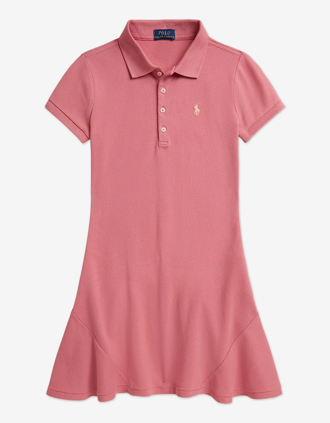 Girls Flare Polo Dress in Pink, 5 of 4