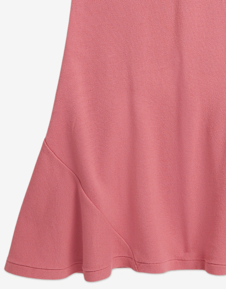 Girls Flare Polo Dress in Pink