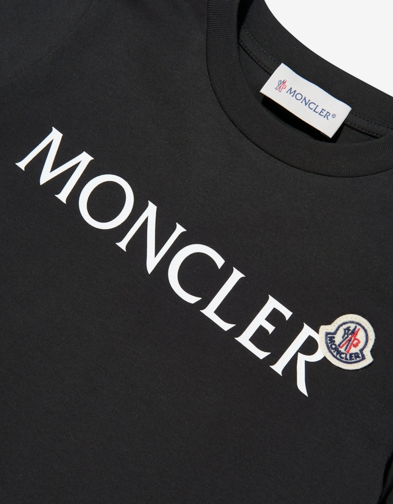 Enfant Boys Cotton Logo T-Shirt in Black