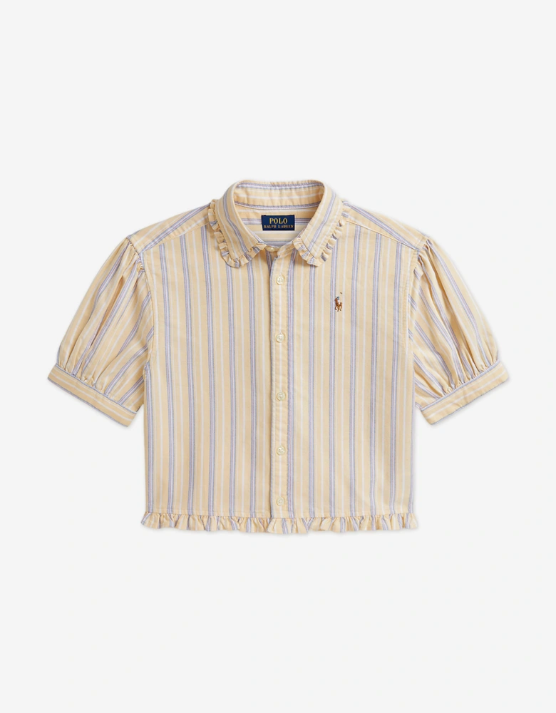 Girls Striped Oxford Blouse in Yellow