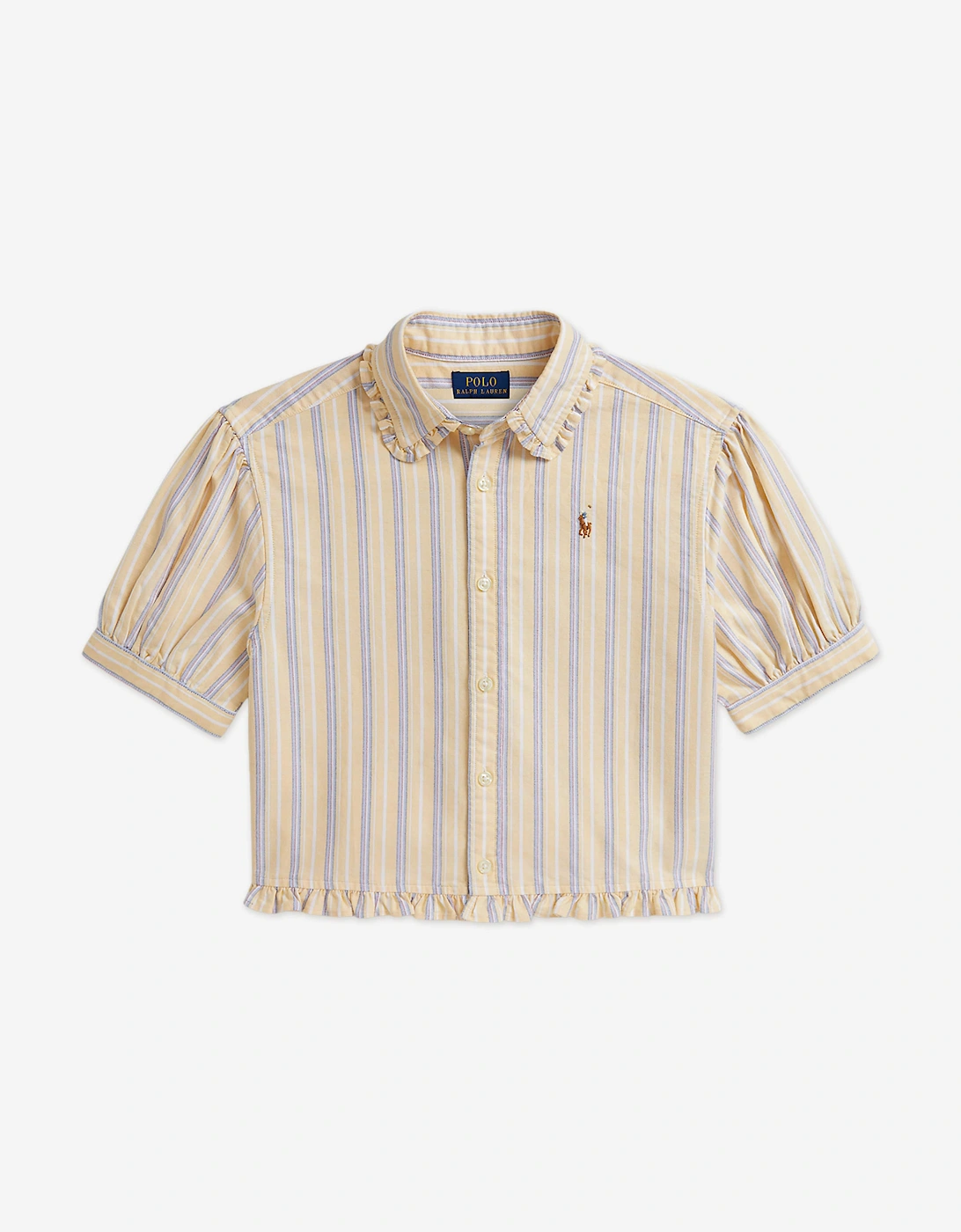 Girls Striped Oxford Blouse in Yellow, 5 of 4