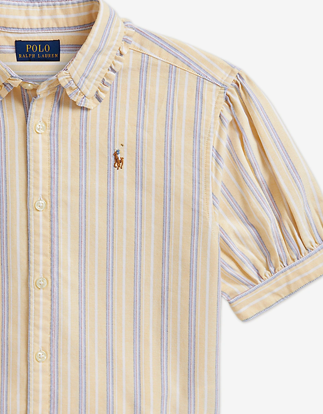 Girls Striped Oxford Blouse in Yellow