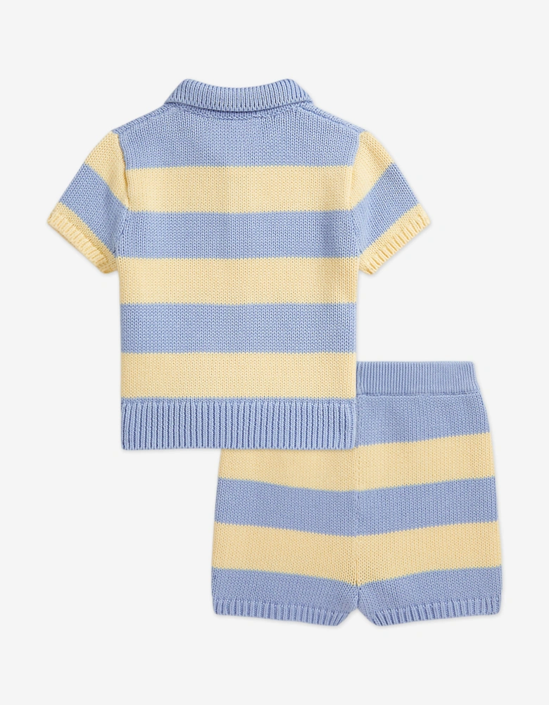 Baby Boys Striped Short Set in Yellow