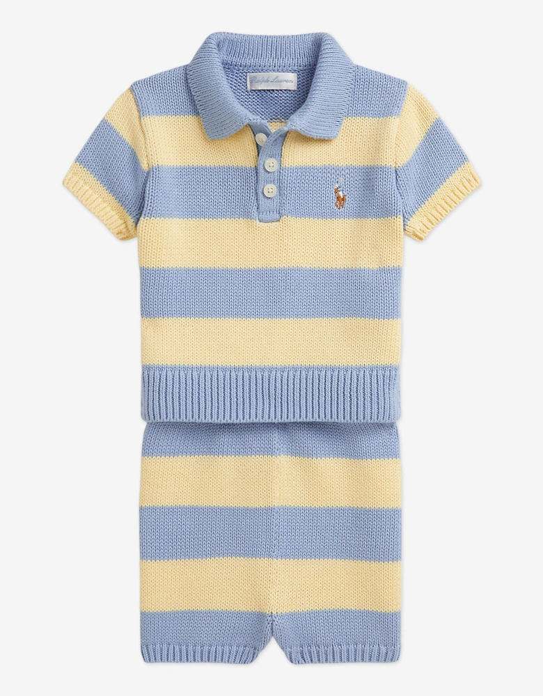 Baby Boys Striped Short Set in Yellow