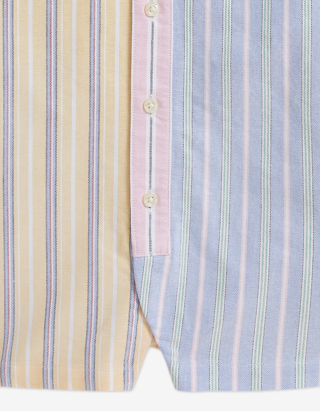 Baby Boys Striped Oxford Romper in Blue