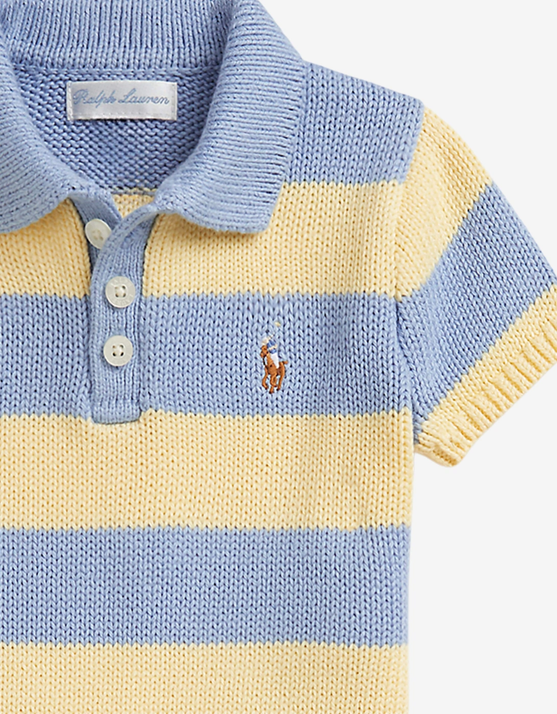 Baby Boys Striped Short Set in Yellow