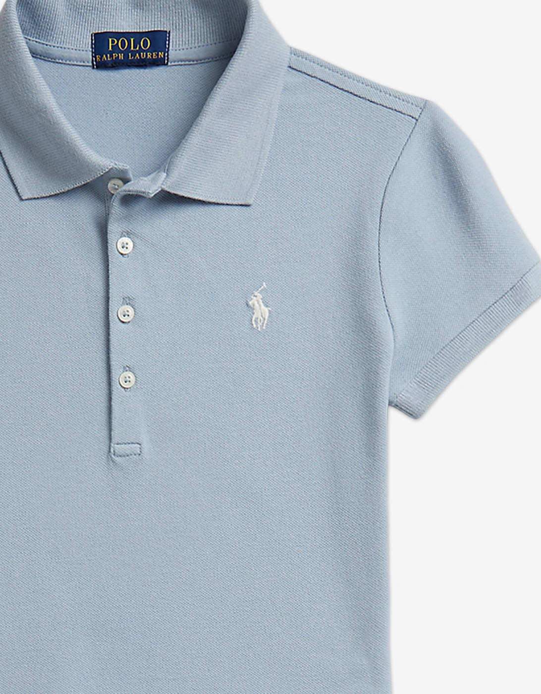 Girls Flare Polo Dress in Blue