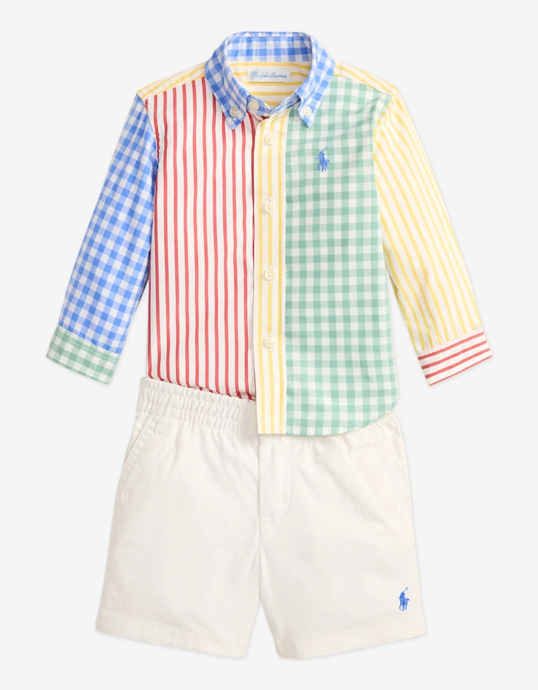 Baby Boys Shirt and Shorts Set in Multicolour