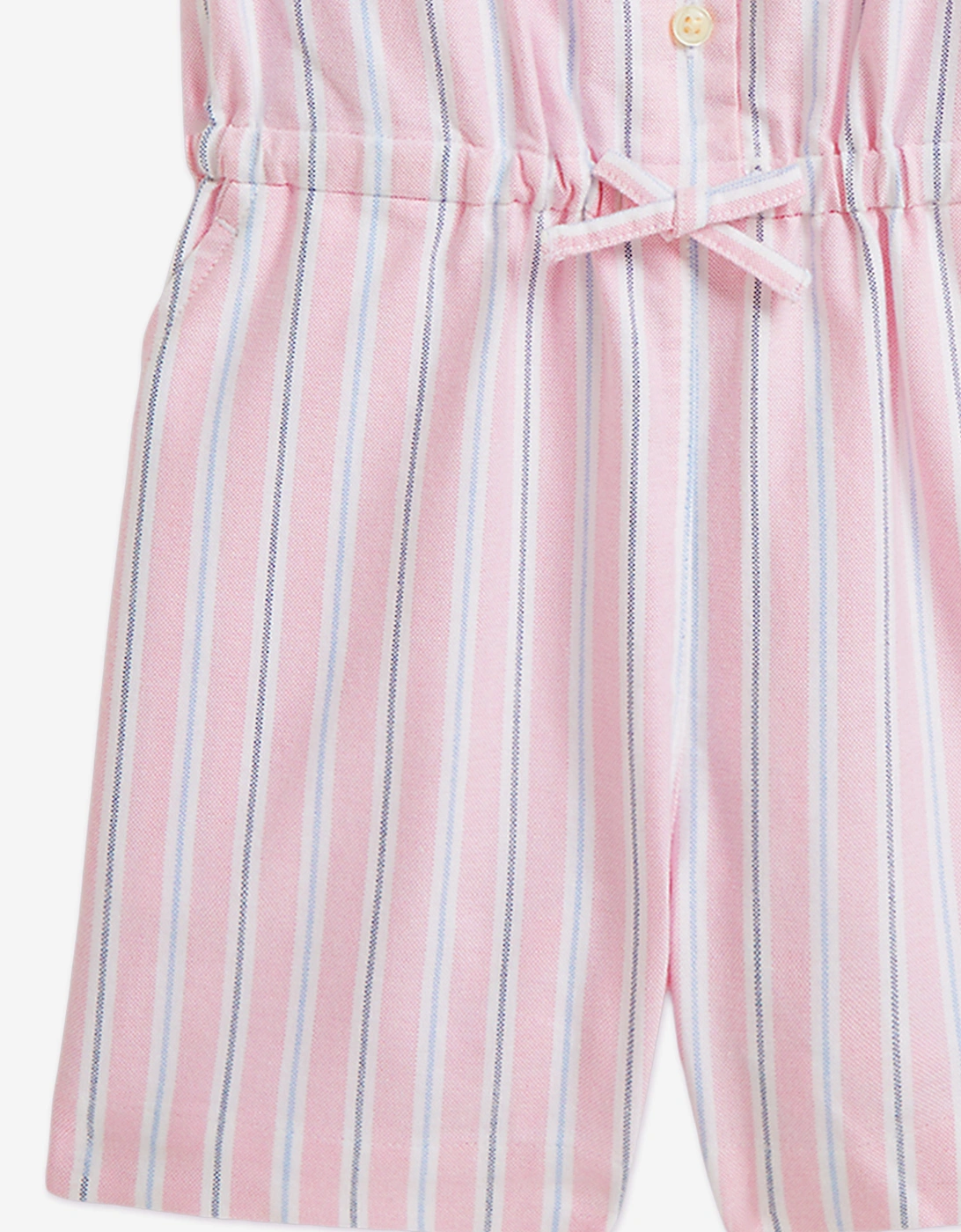 Girls Striped Classic Oxford Playsuit in Pink