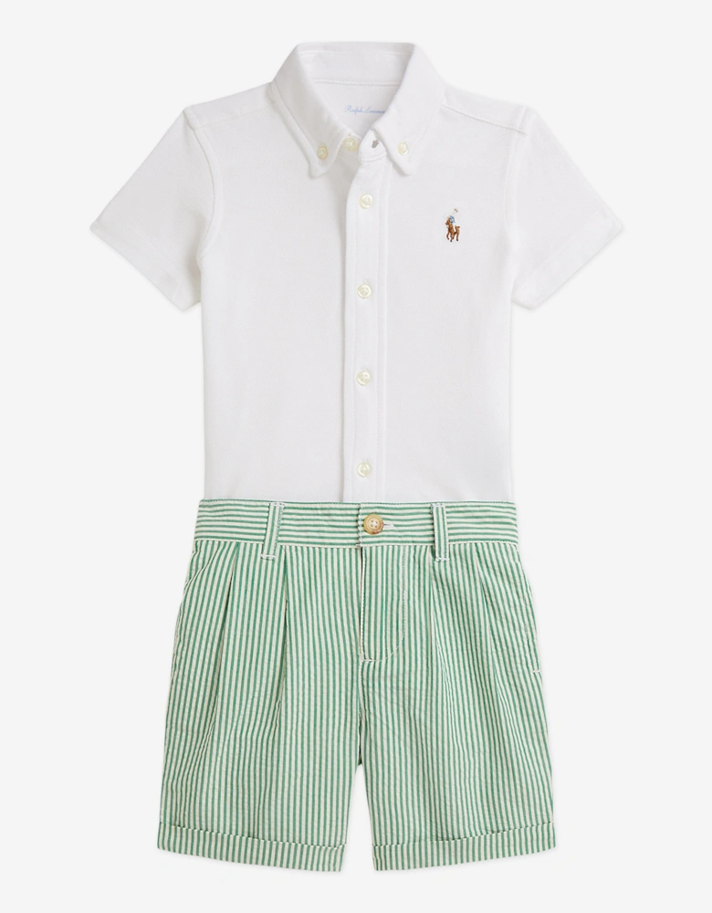 Baby Boys Shirt and Shorts Set in Green