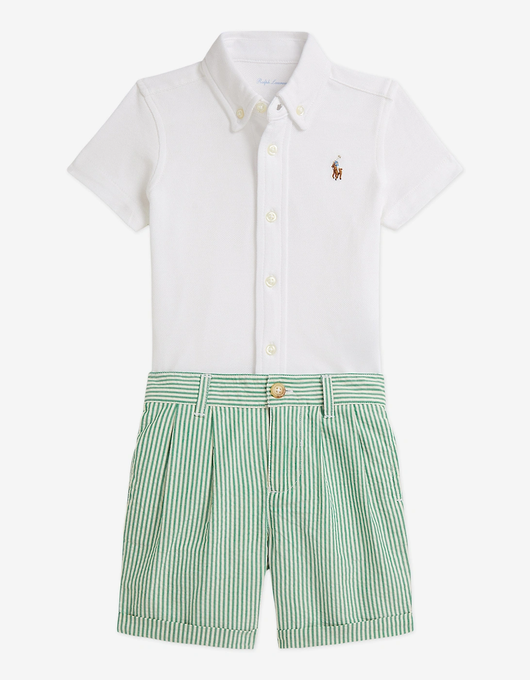 Baby Boys Shirt and Shorts Set in Green, 5 of 4