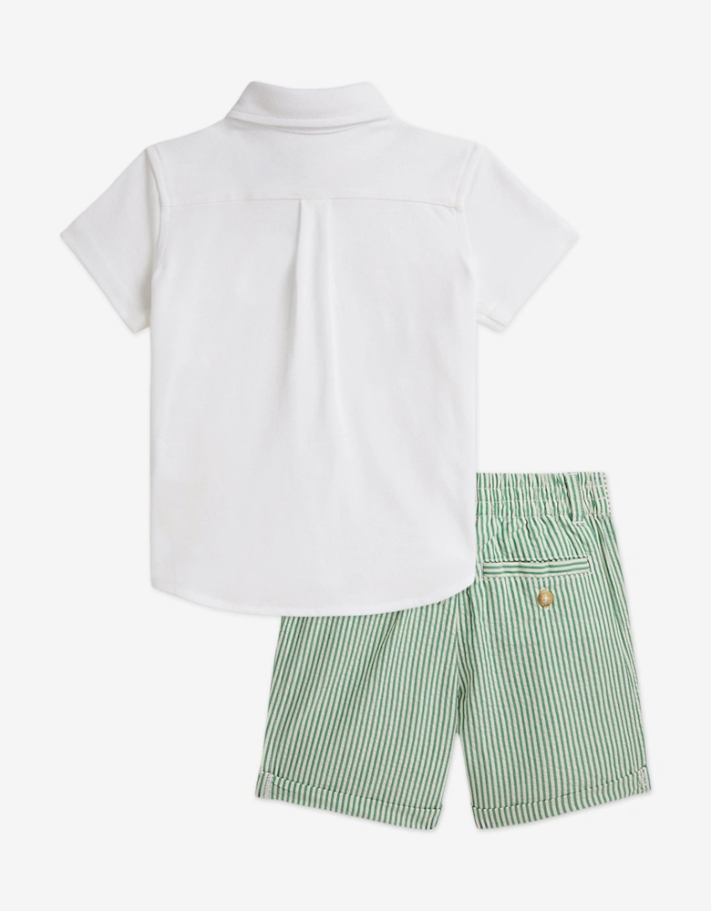 Baby Boys Shirt and Shorts Set in Green