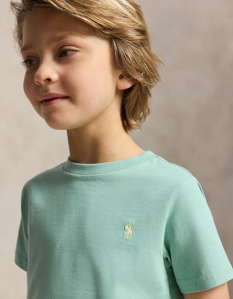 Boys Logo Jersey T-Shirt in Green