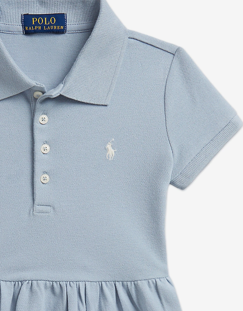 Girls Polo Waist Dress in Blue