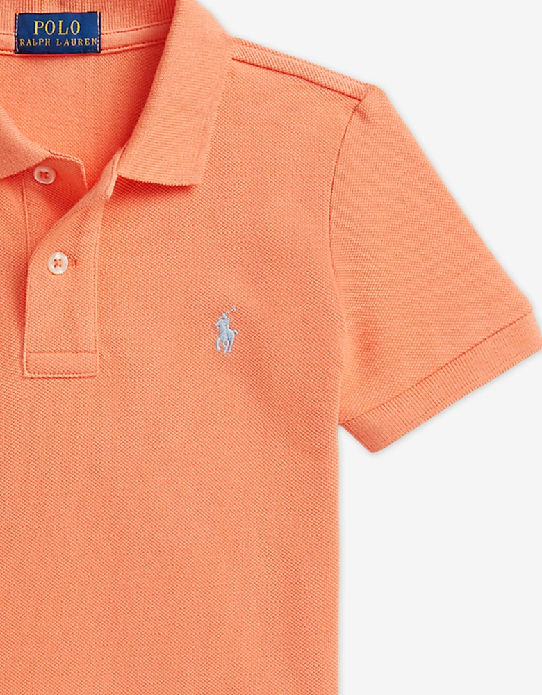 Boys Logo Polo Shirt in Orange